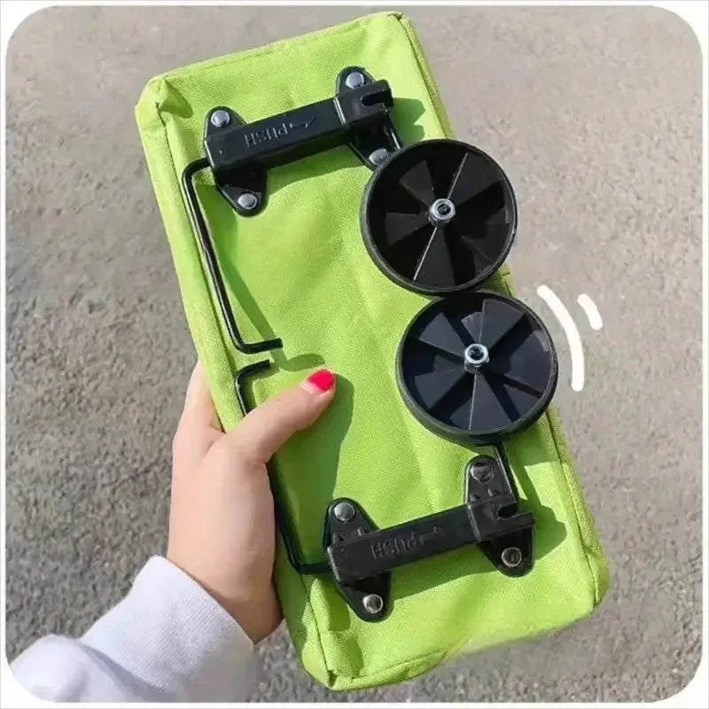 Chariot de courses pliable 2 en 1 avec roulettes