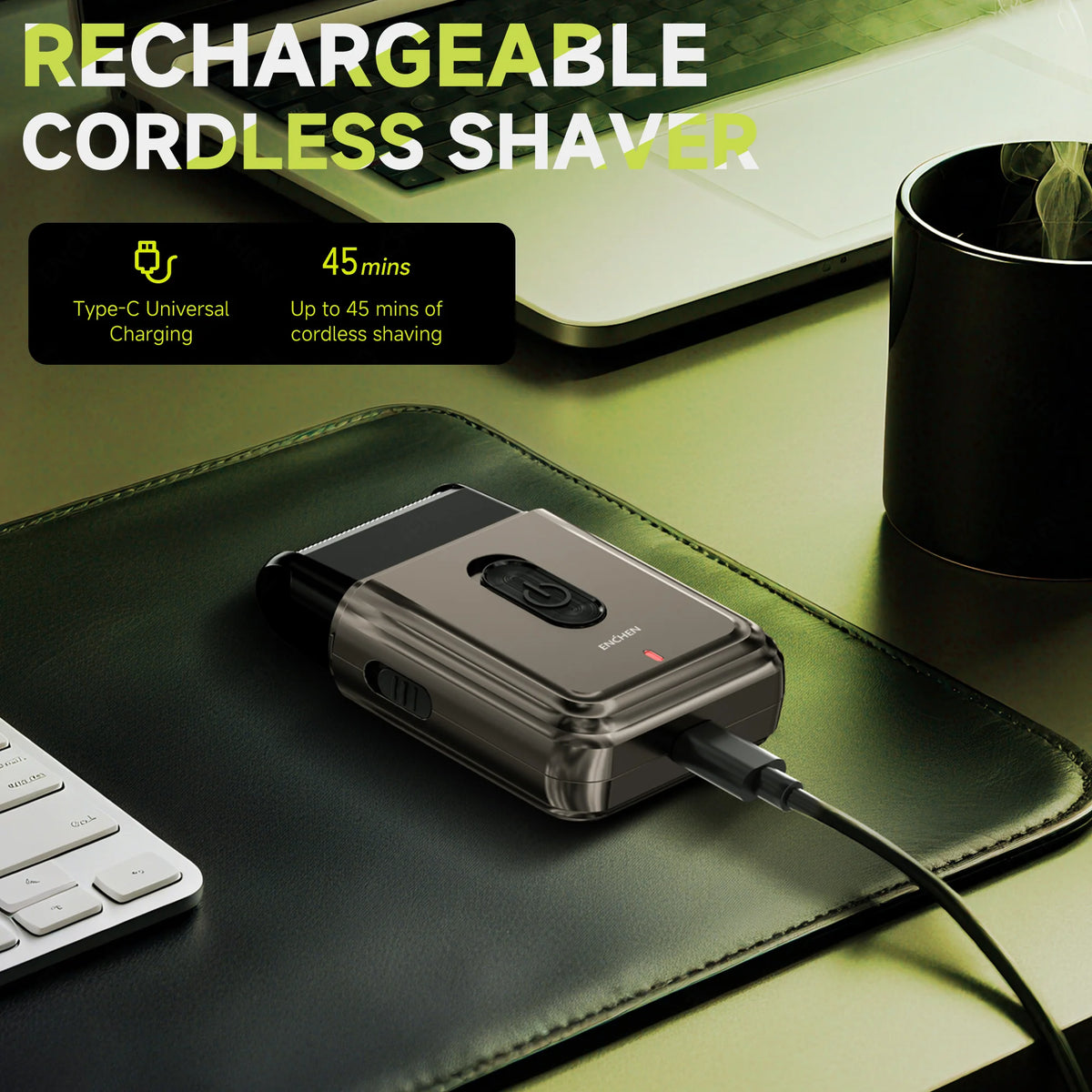 Rasoir Électrique à Grille Compact avec Tondeuse Pop-Up
