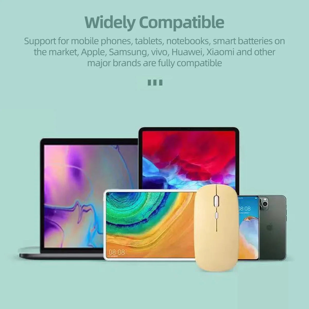 Souris Sans Fil Bluetooth Rechargeable pour PC & Tablette