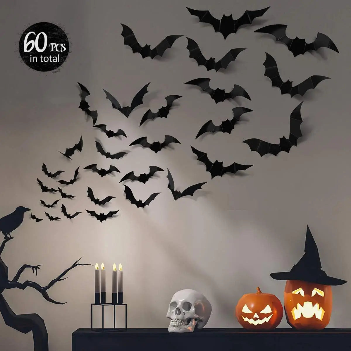 Stickers Muraux 3D Chauve-Souris pour Halloween