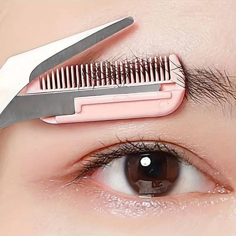 Ciseau de coupe de sourcils avec peigne intégré