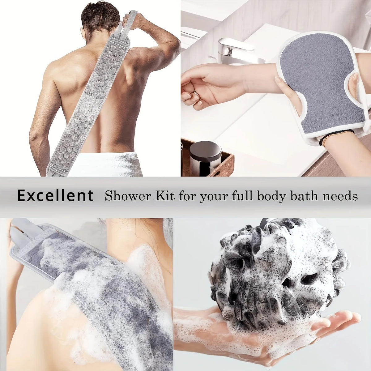 Kit d'Exfoliation Corporelle 3 Pièces - Bain & Douche
